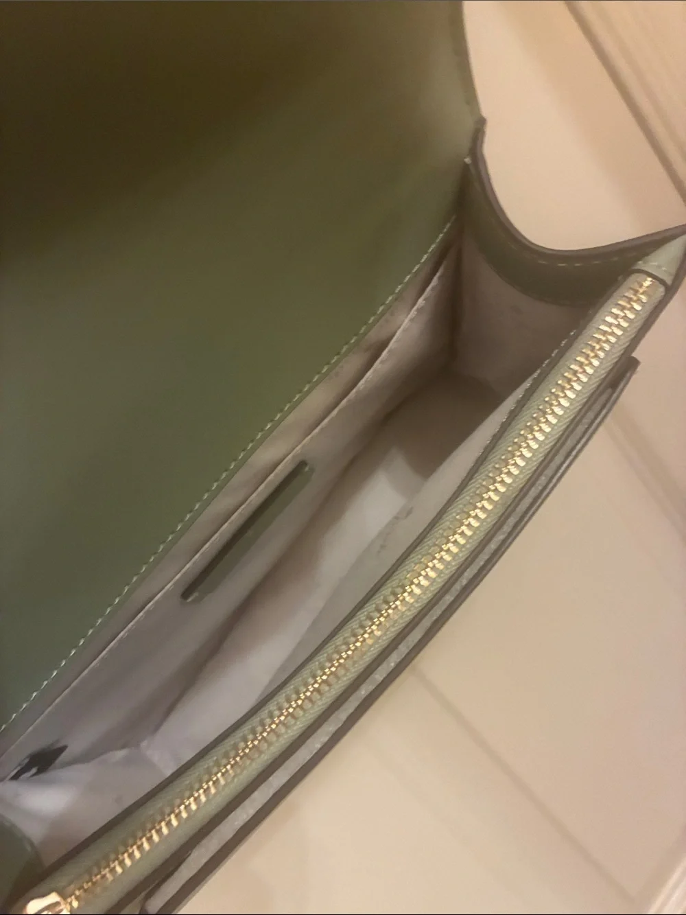 kate spade Mint Green Leather Crossbody with Gold Chain‎ Strap